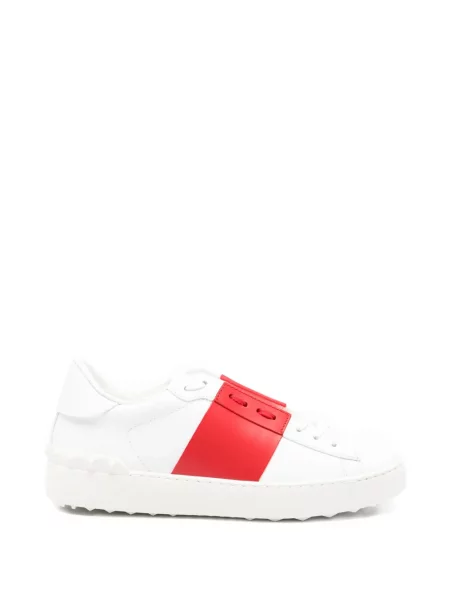 Sneakerși Valentino Garavani cu șireturi din dantelă alb