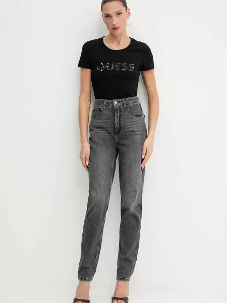 Guess jeansy high waist szare