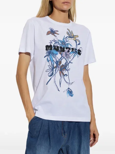 Top Munthe cu model floral cu imagine alb