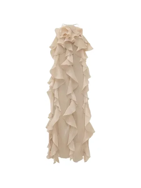 Rochie Actualee cu volane cu gât halter