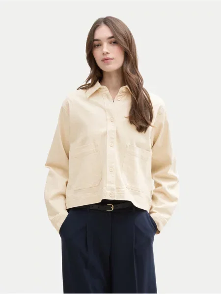 Tom Tailor Denim Kurtka jeansowa beżowy