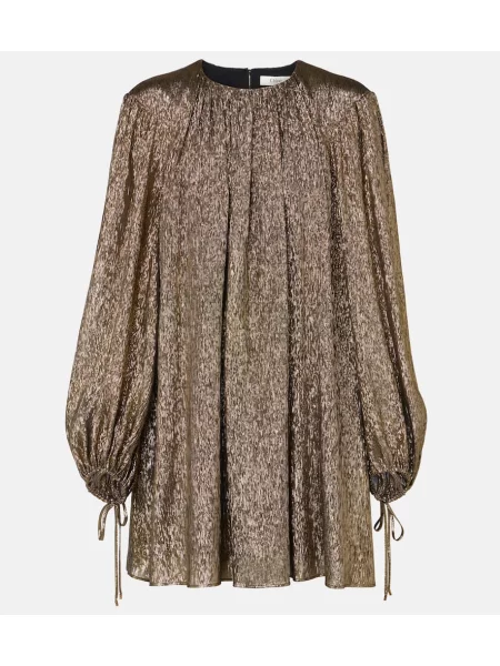 Rochie Chloé de mătase auriu