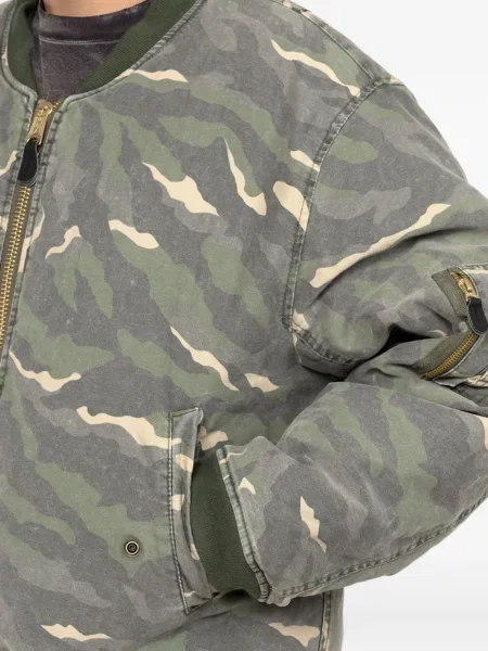Geacă bomber Kamiya cu model camuflaj verde