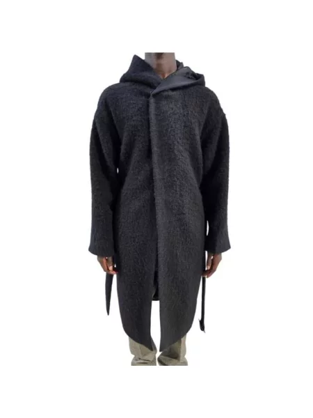 Płaszcz Rick Owens z paskiem czarny