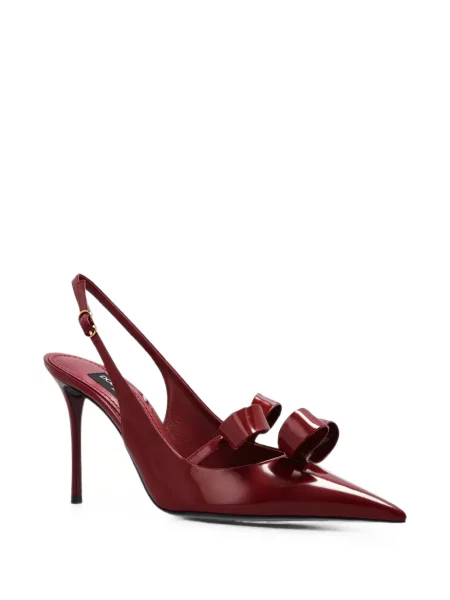 Pantofi cu toc Dolce & Gabbana cu funde slingback roșu