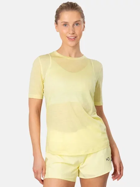 Kari Traa t-shirt z dodatkiem wełny Embla żółta