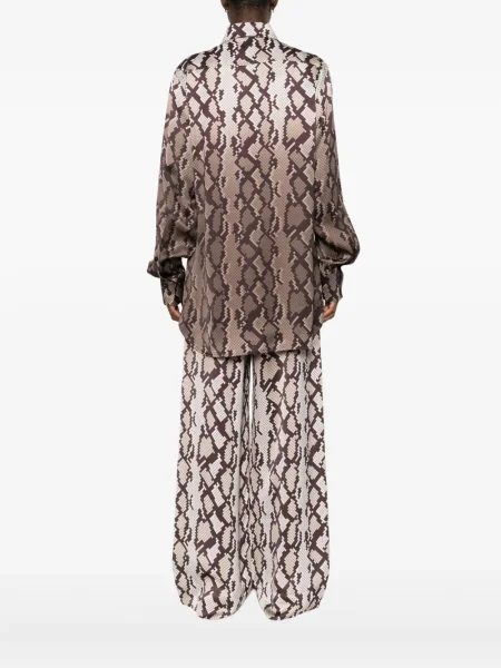 Cămașă Stella Mccartney cu imagine cu model piele de șarpe maro