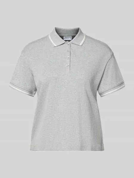 Koszulka polo o kroju regular fit z bawełny Jake*s Casual srebrne
