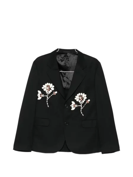 Sacou Simone Rocha cu model floral cu aplicații negru