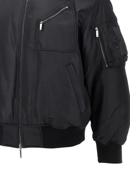 Bomber bunda Emporio Armani s autogramem černá