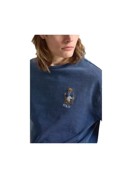 T-shirt o kroju relaxed fit z czystej bawełny Ralph Lauren granatowa