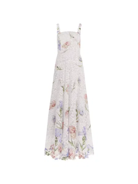 Rochie maxi Oscar De La Renta din dantelă alb