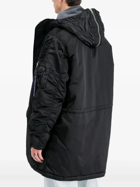 Palton Alpha Industries cu glugă negru