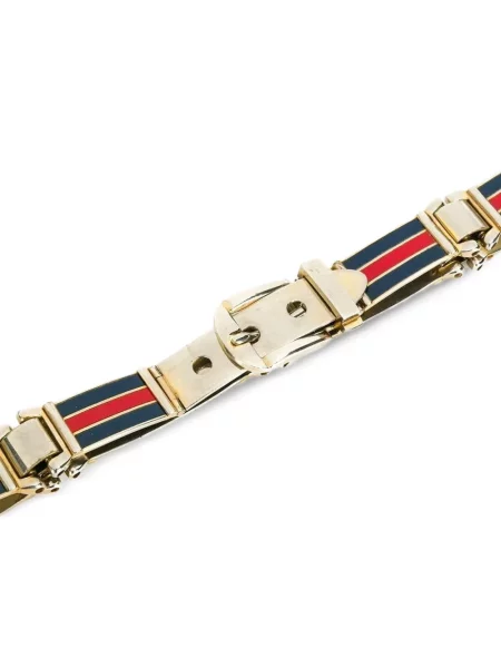 Pruhovaný smalt pásek Gucci Pre-owned modrý