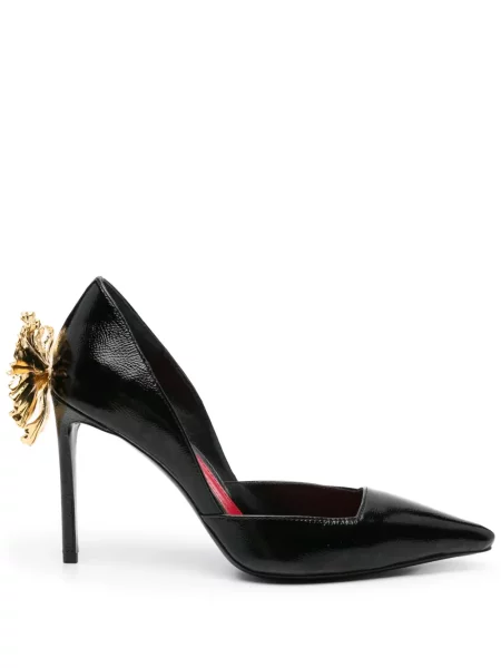Pantofi cu toc Ginissima cu model floral negru