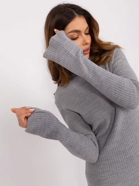 Rochie midi Fashionhunters până la genunchi de costum gri