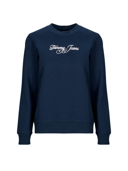 Mikina Tommy Jeans s autogramom modrá