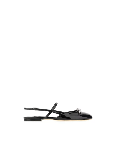 Balerinki Jimmy Choo skórzane bez obcasa czarne