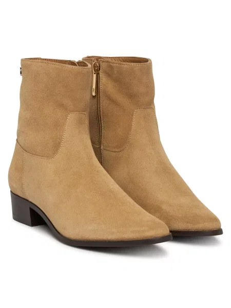 Polokozačky Tommy Hilfiger Suede Ankle Boot W béžová