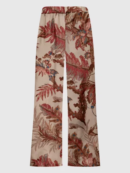 Штани Temide із шовку Max Mara Weekend бежеві