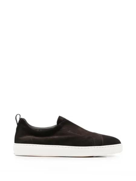 Chiloți Santoni din piele de căprioară slip-on maro