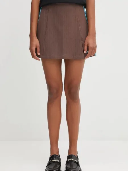 Adidas Originals spódnica Tailored Skirt mini rozkloszowana brązowy