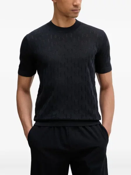 Tricou Karl Lagerfeld cu autograf albastru