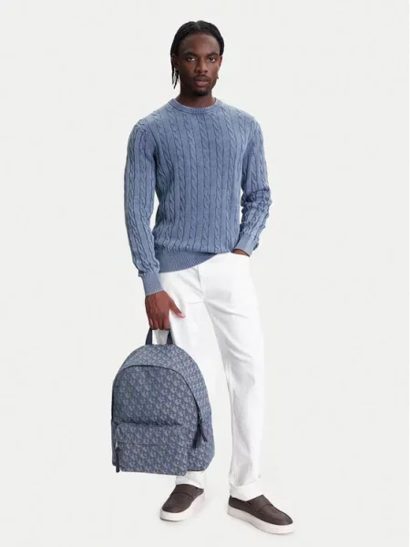 Calvin Klein Jeans plecak szary duży wzorzysty niebieski