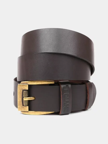 Кожаный ремень Shvigel с ремешками коричневый
