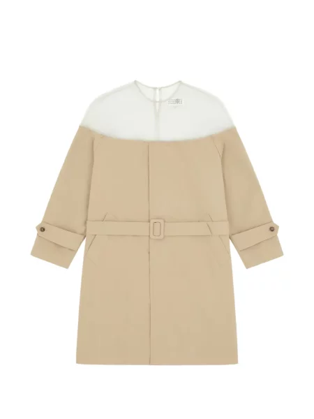 Sukienka midi Mm6 Maison Margiela do kolan garniturowa brązowa