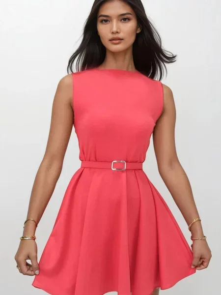 Trend Alaçatı Stili Rochie roz