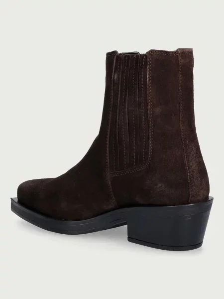 Tommy Jeans sztyblety zamszowe TJW SUEDE COWBOY BOOTS brązowe