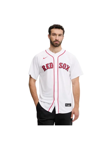 Nike koszula Boston Red Sox relaxed ze stójką biały