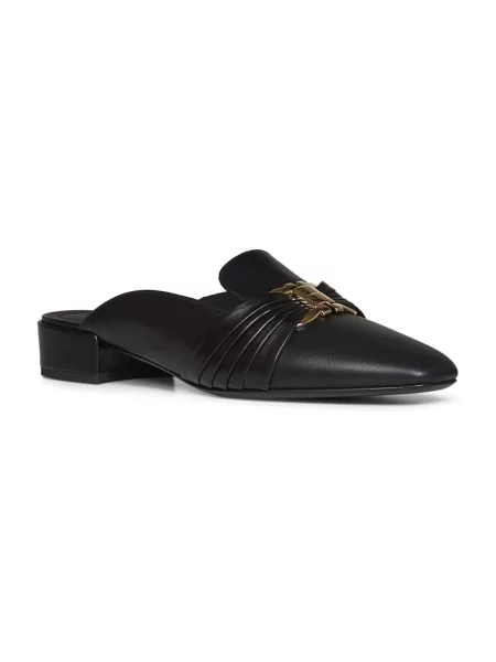 Klapki mules Ferragamo czarne