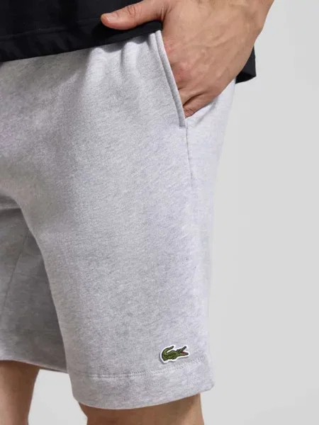 Szorty dresowe o kroju regular fit z mieszanki bawełny Lacoste szare