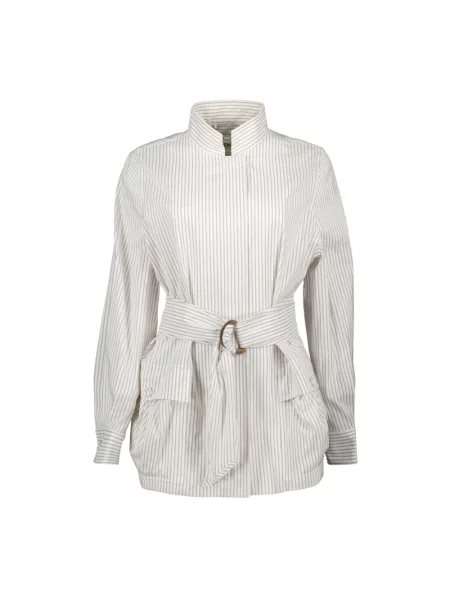 Wielobarwność kurtka Fendi w paski biała