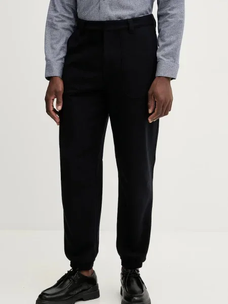 Kalhoty s příměsí vlny Armani Exchange tmavomodrá