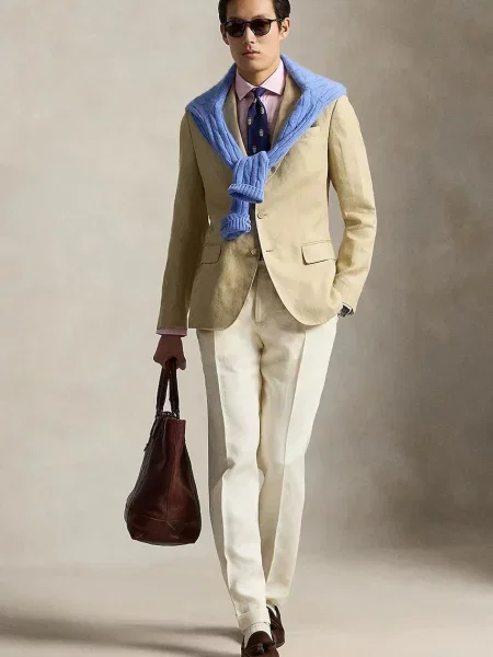 Polo Ralph Lauren marynarka z lnem beżowa