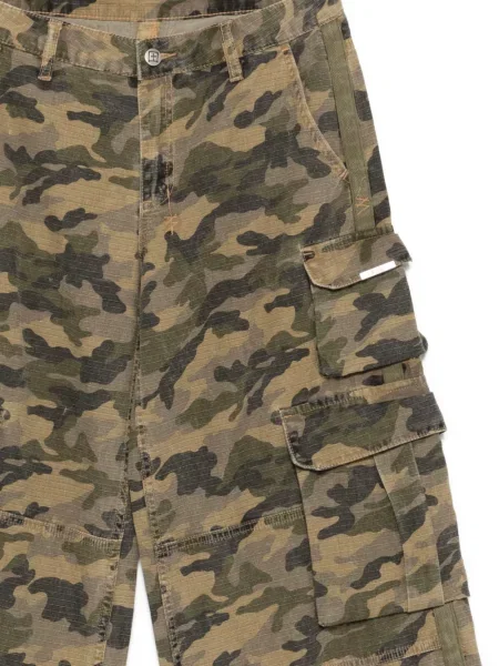 Spodnie cargo Ksubi w kamuflażu zielone