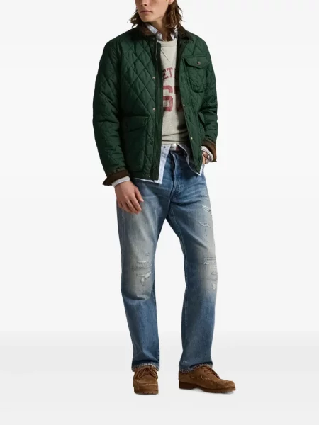 Μικρός κασκέτο Polo Ralph Lauren με χαμηλή μέση υφαίνω διαγωνίως πράσινο