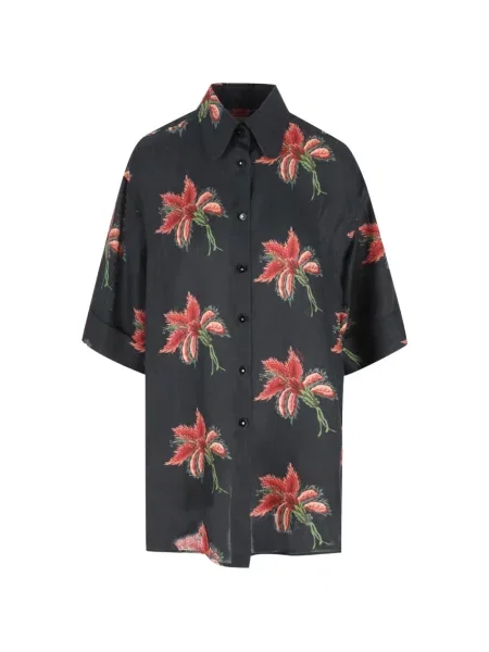Cămașă Valentino Garavani cu model floral cu imagine negru