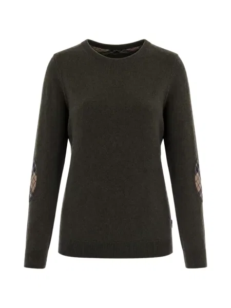 Pulover Barbour cu decolteu rotund verde