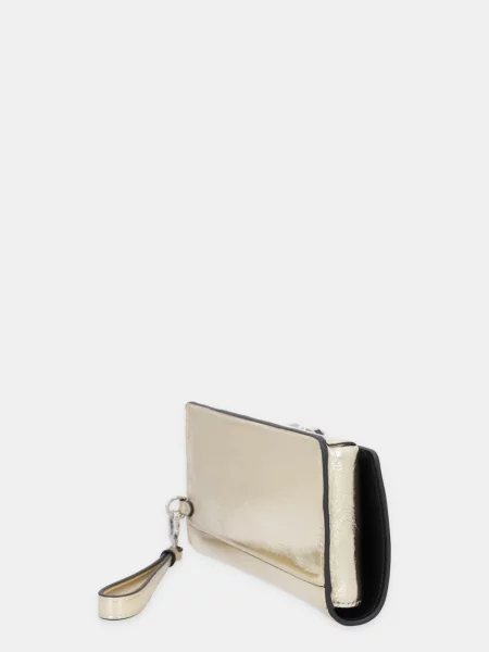 Karl Lagerfeld portfel skórzany K/SIGNATURE złoty