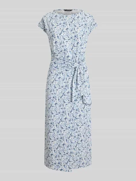 Sukienka z mieszanka bawełny z wiązanym detalem Lauren Ralph Lauren