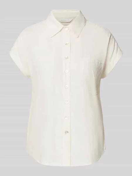 Bluzka koszulowa o kroju slim fit z krótkim rękawem Apricot biała