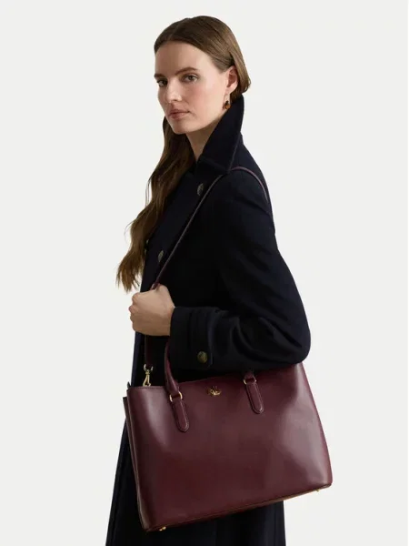 Lauren Ralph Lauren Τσάντα χειρός MARCY κρασί κόκκινο