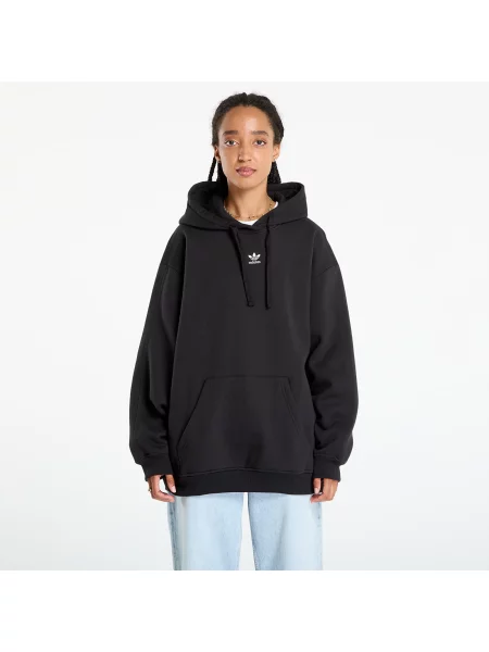 Флийс суичър с качулка Adidas Originals с качулка черно