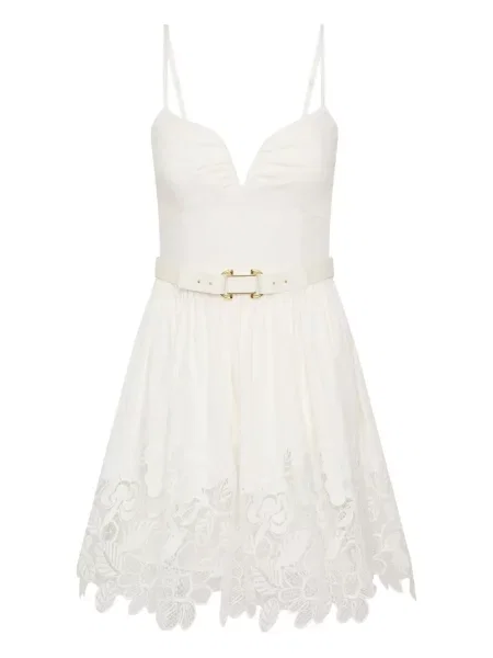 Rochie Rebecca Vallance din dantelă de costum alb