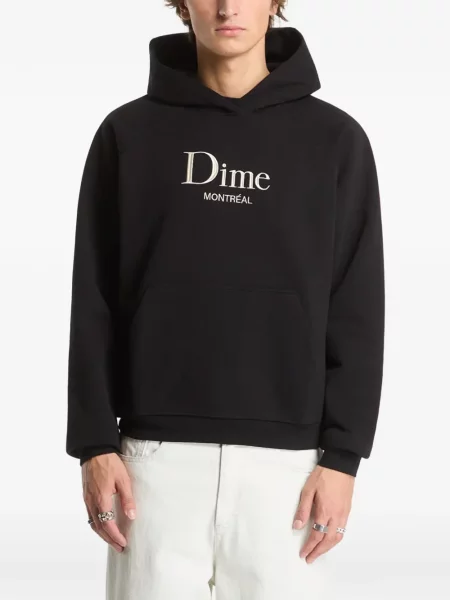 Hanorac cu glugă Dime cu broderie clasic negru