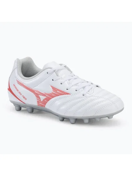 Încălțăminte de fotbal pentru copii Mizuno Monarcida Neo III Select AG white/radiant red alb